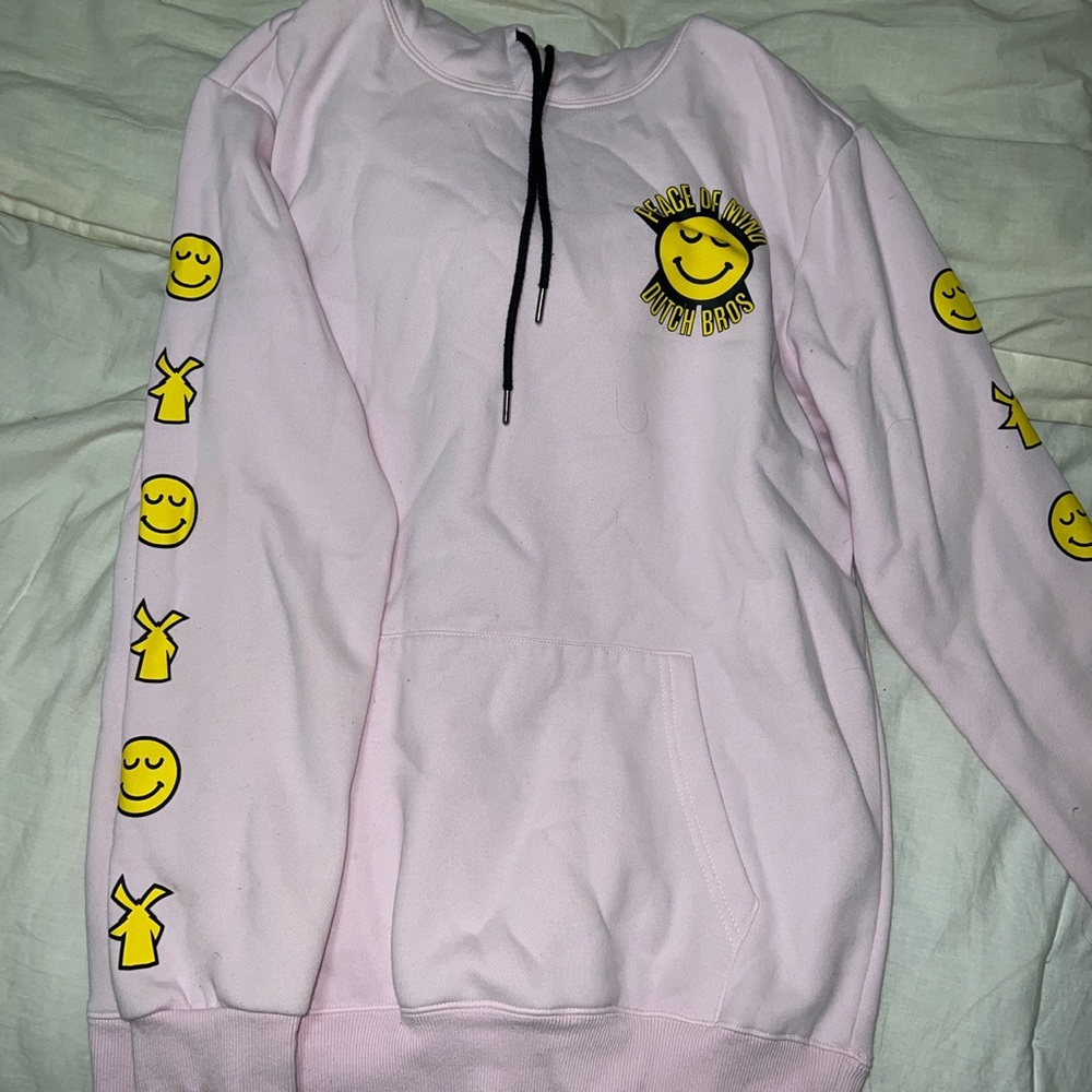 Pink dutch bros hoodie